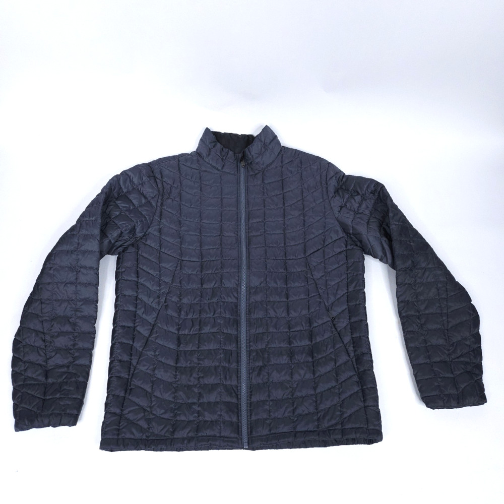Ben Sherman Mens Puffer Jacket Large Gray Quilted Full Zip Pockets